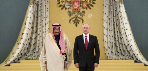 Návštěva saúdskoarabského krále Salmána (vlevo) v Moskvě.