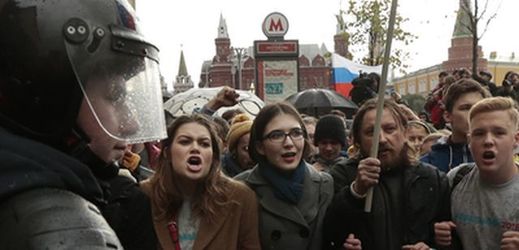 Demonstrace v Moskvě.