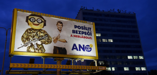 Předvolební billboard hnutí ANO.