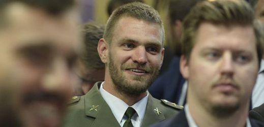Ondřej Synek na vyhlášení armádního sportovce roku. 