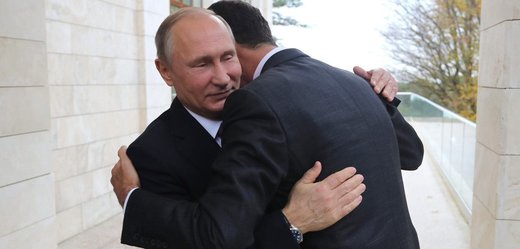 Vladimír Putin při setkání s Bašárem Asadem.