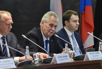 Prezident ČR Miloš Zeman vystoupil 22. listopadu v Moskvě na rusko-českém podnikatelském fóru.