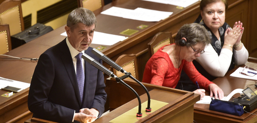Andrej Babiš na schůzi Poslanecké sněmovny.