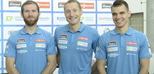 Zleva Michal Šlesingr, Ondřej Moravec a Michal Krčmář - opory české biatlonové reprezentace.