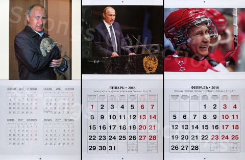 Kalendář s prezidentem Ruska.