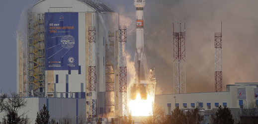Start rakety Sojuz-2.1b s meteorologickou družici Meteor-M z ruského kosmodromu Vostočnyj.