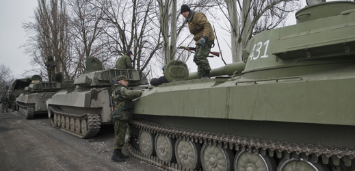 Tanky ruských separatistů na Ukrajině.