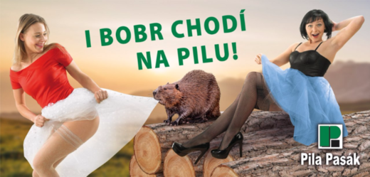 Reklama společnosti Pila Pasák. 