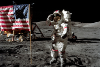 Astronaut Eugene Cernan na Měsíci, 1972.