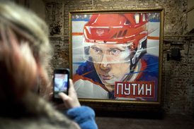 Vladimir Putin jako hokejista.