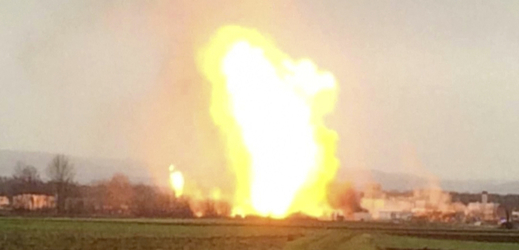 Exploze plynovodu v Rakousku.