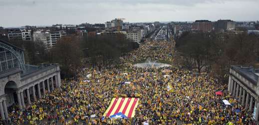 Bruselská demonstrace za nezávislost.
