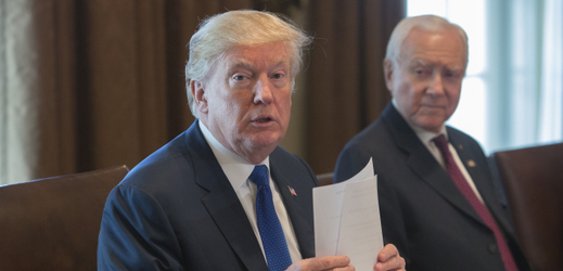 Prezident Donald Trump na dvoukomorovém setkání v Bílém domě, které se týká daňové reformy.