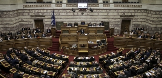 Řecký parlament na schůzi ohledně rozpočtu na rok 2018.