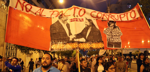 Demonstrace v Limě. 