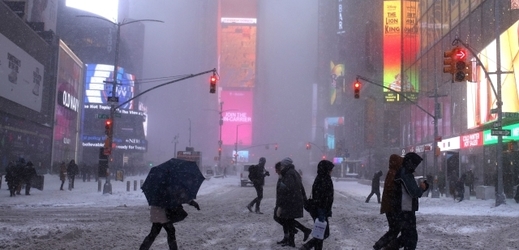 Sněhová bouře v New Yorku.
