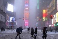 Sněhová bouře v New Yorku.