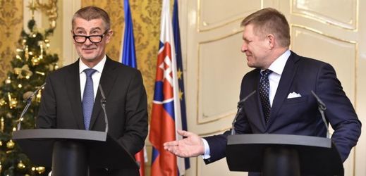 Premiér Andrej Babiš (vlevo) a předseda slovenské vlády Robert Fico.