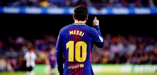 Fotbalista Lionel Messi v dresu Barcelony. 
