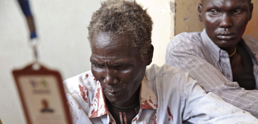 Následky bojů v Jižním Súdánu.
