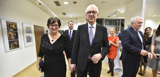 Kandidát na prezidenta Jiří Drahoš s manželkou Evou 20. ledna 2018 v Klubu kultury na reprezentačním plese města Uherské Hradiště.