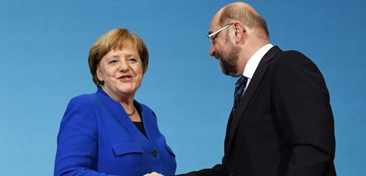 Angela Merkelová a Martin Schulz. 