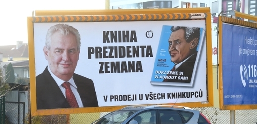 Reklama na knihu Miloše Zemana. 