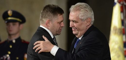 Slovenský premiér Robert Fico a český prezident Miloš Zeman.