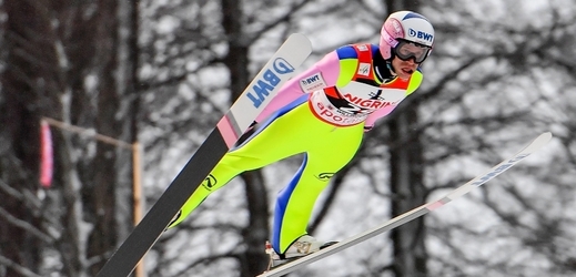 Skokan na lyžích Roman Koudelka ve Willingenu. 