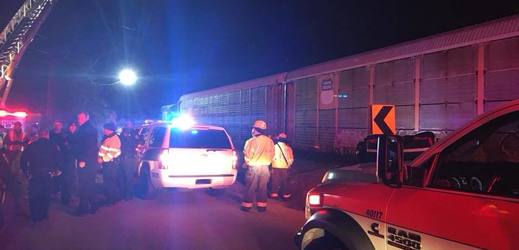 Srážka dvou vlaků v Jižní Karolíně.