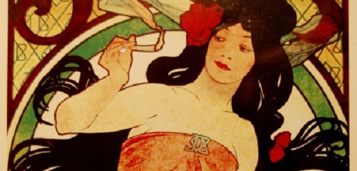 Reklamní plakát Alfonse Muchy na cigaretové papírky Job (reprodukce z obálky katalogu) byl 3. února v Paříži vydražen za 9150 eur, tedy více než 260 tisíc korun.