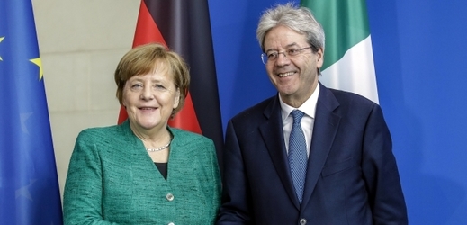 Německá kancléřka Angela Merkelová s italským premiérem Paolem Gentilonim.