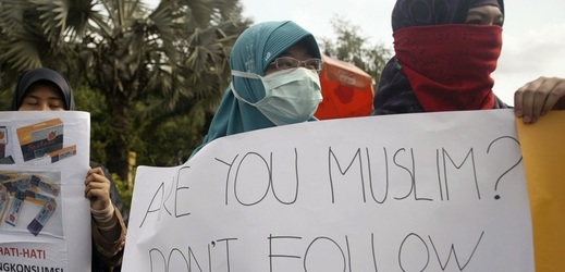 Muslimové v Indonésii protestovali proti Valentýnu. 