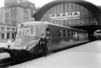 Slovenská strela ve stanici Praha-Hlavní nádraží 1936.