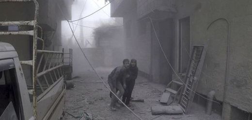 Bombardování v Sýrii.