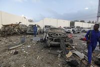 Situace po teroristickém útoku v Mogadišu.