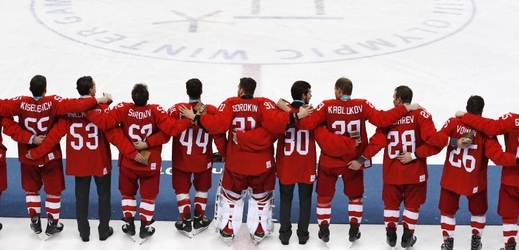 Rusové po vítězství v olympijském turnaji.