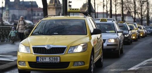 Protest pražských taxikářů.