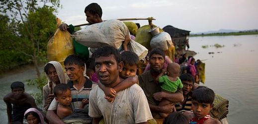 Muslimská menšina Rohingů.