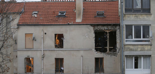 Dům po teroristickém útoku ve Francii.