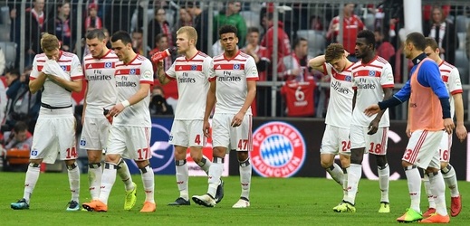 Fotbalisté Hamburku po vysoké prohře s Bayernem.