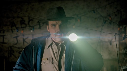 David Harbour jako šerif Jim Hopper v seriálu Stranger Things.