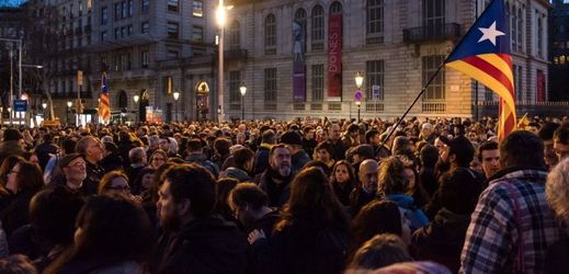 Demonstrace v Barceloně.