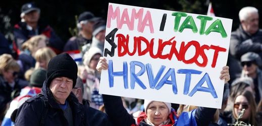 Chorvati protestovali proti smlouvě, která prý podporuje gaye.