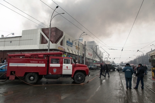 Požár v ruském obchodním centru.
