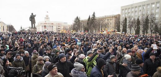 Demonstrace v Kemerovu.