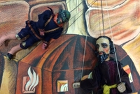 Na snímku je marioneta čerta (vlevo) a Fausta. 