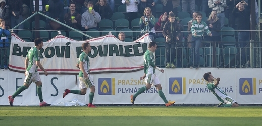 Dominik Mašek se raduje z gólu do sítě Plzně.