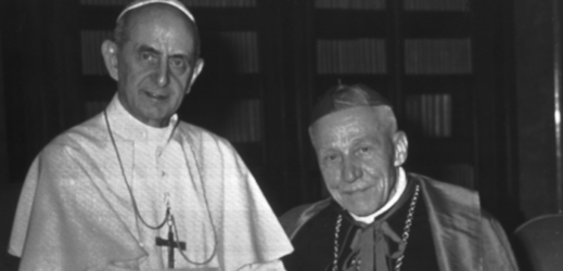 Kardinál Josef Beran (vlevo) na audienci u papeže Pavla VI.