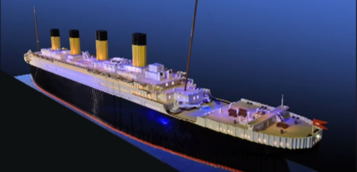 Model Titaniku z lega, který postavil Brynjar Karl Bigisson v pouhých deseti letech.